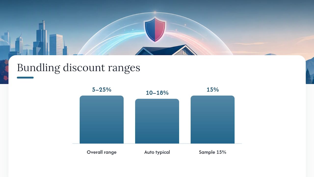 Insurance bundling discount ranges shown as bars