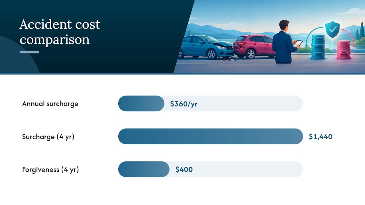 Four-year accident forgiveness cost comparison
