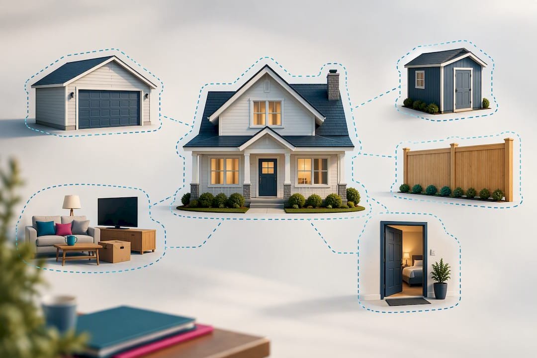 Illustration of home coverage components