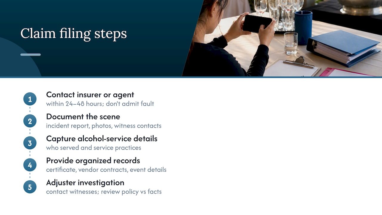 Steps for filing an event insurance claim
