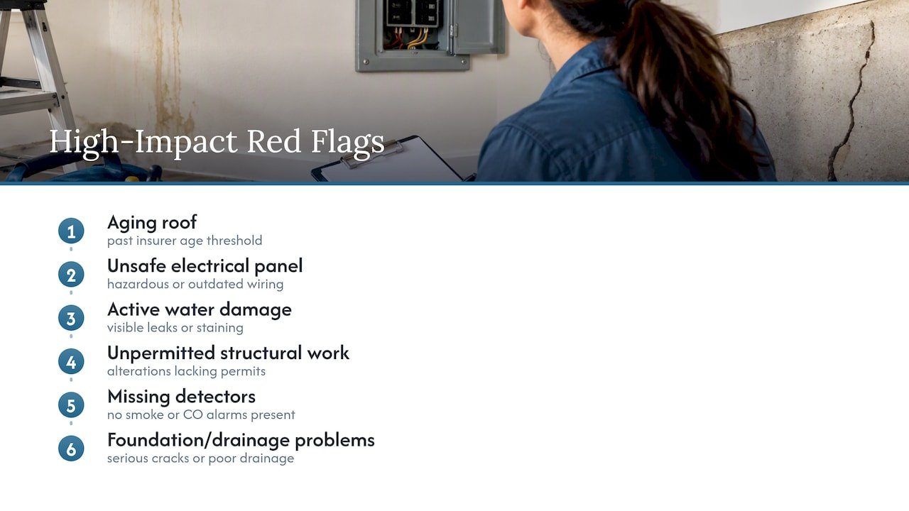 Six high-impact home inspection red flags